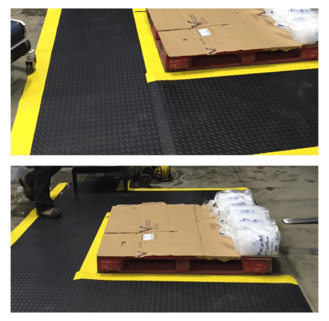 Tapis anti-fatigue pour les poste de traville en usine